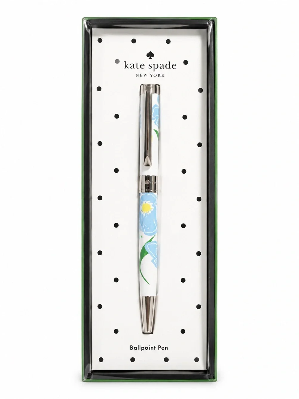 kate spade New York Floral Ballpoint Pen in Blue and White NIB - Picture 2 of 4